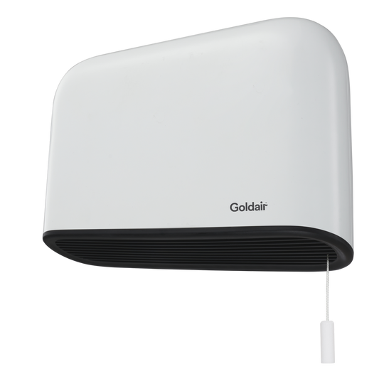 Goldair Ceramic Pull Cord Bathroom Heater - 2000W - Wall Mountable - 353mm x 248mm x 112mm - Auzzistore