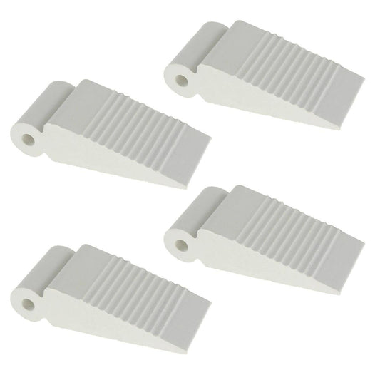 Adoored Small White Rubber Door Wedge 4 Pack - Durable - Secure Grip - Auzzistore