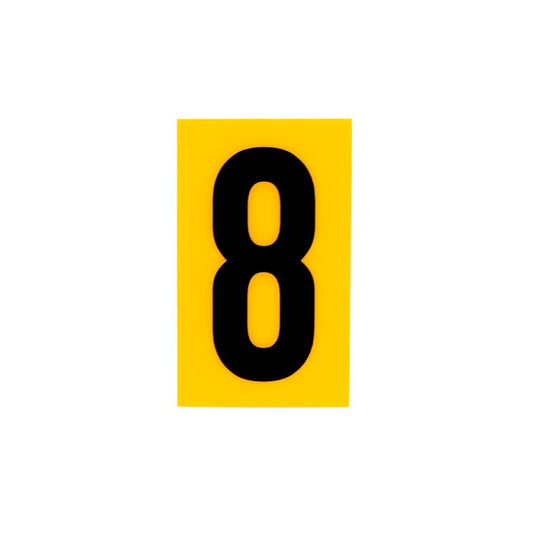 Sandleford 60mm Yellow Self Adhesive House Number 8 - Polycarbonate - Durable - Easy Apply