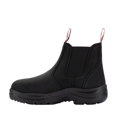 Bata Industrials Women’s Black Juno Slip On Safety Boot US Size 11 - Steel Toe - Slip Resistant - Durable Leather
