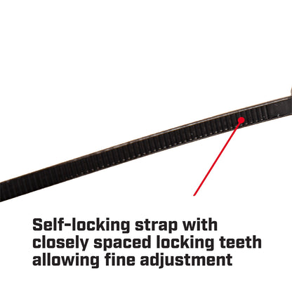 Crescent 150 X 3.6mm Black Cable Ties - 25 Pack