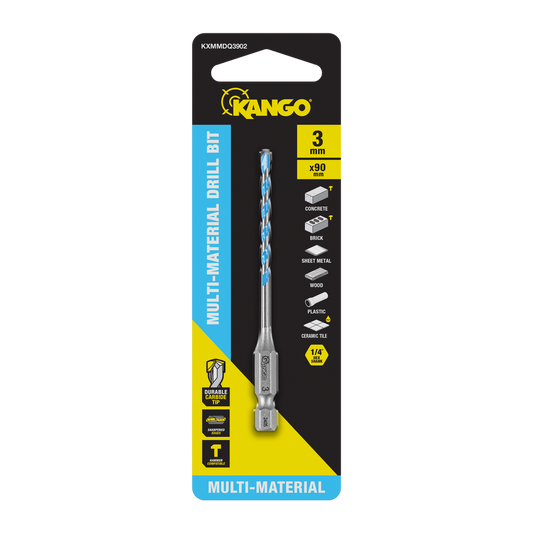 Kango Multi Material Drill Bit - 3 x 90mm - Durable Carbide Tip - Precision Start - Auzzistore