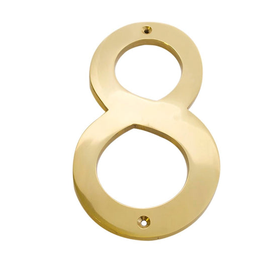 Sandleford Brass House Number 8 - 150mm - Weather Resistant - Solid Brass