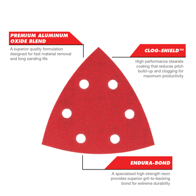 Diablo Abrasive Detail Sander Sheets - 93mm x 93mm - Aluminum Zirconia - 80 Grit - 10 Pack