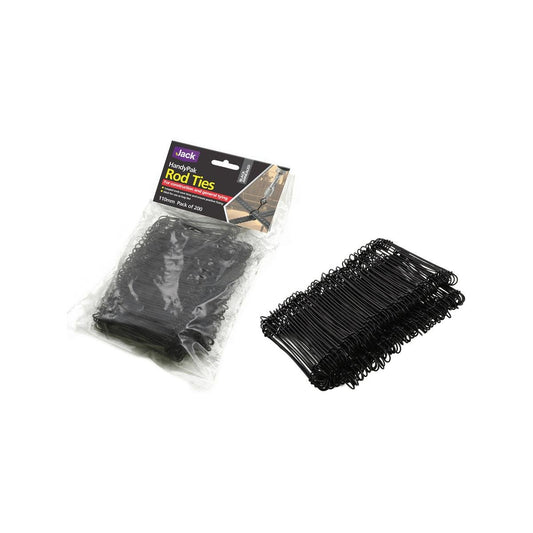 Jack Rod Tie 110mm Black Annealed Steel 200 Pack Durable Ties - Auzzistore