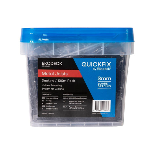 Quickfix Ekodeck 3mm Kit - 100lm - Metal Joists - Fast Installation - Auzzistore