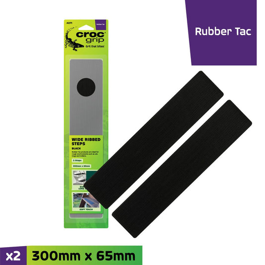 Croc Grip Rubber Steps - 300mm x 65mm - Black - Durable Grip – view 2 - Auzzistore