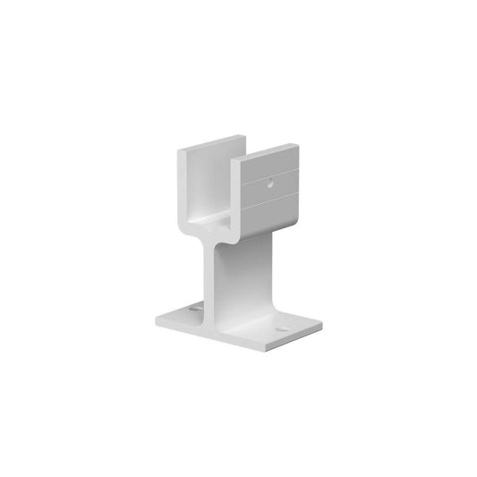 Peak White Aluminium Deck Balustrade Base Rail Support 2 Pack - Heavy Duty - 107mm x 50mm x 105mm - Secure Stability - Auzzistore