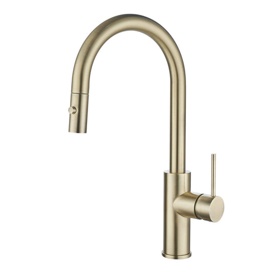 Mondella Resonance Sink Mixer - 35mm - Brushed Brass - Multi Function - WELS 5 Star