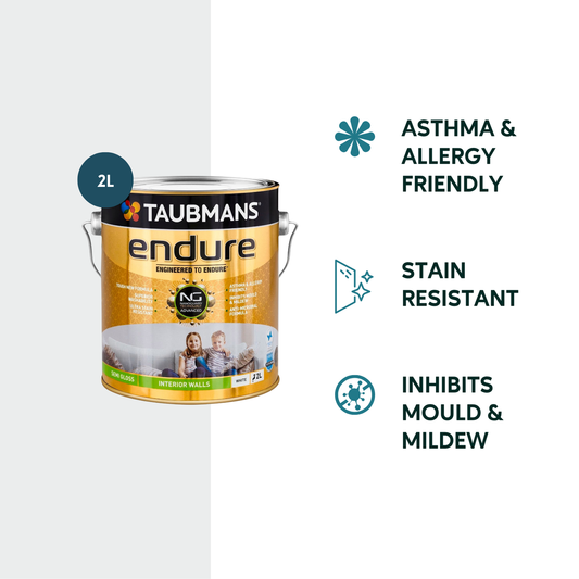 Taubmans 2L White Semi Gloss Endure Interior Walls Paint - Stain Resistant - Low Odour – view 2 - Auzzistore