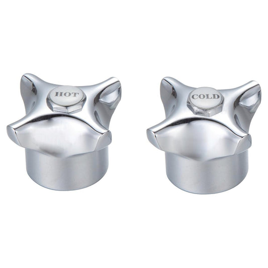 Shaw & Mason Chrome 4 Point Tap Handles Pair Zinc Alloy Durable Design - Auzzistore