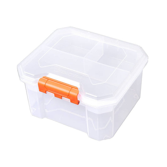 Tactix 4 Compartments Deep Storage Box 180mm x 166mm x 102mm - Durable Modular Design - Auzzistore