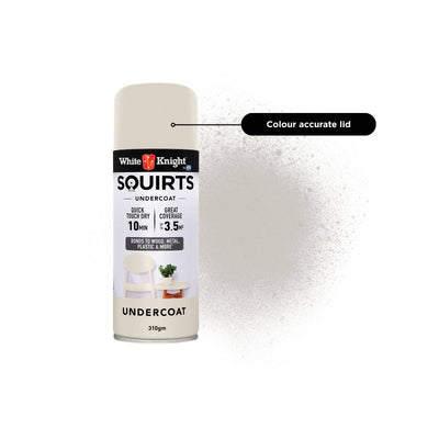 White Knight Squirts Undercoat Spray Paint 310g Solvent Based Durable