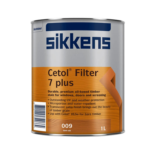 Sikkens Cetol Filter 7 Plus 1L Dark Oak Timber Stain Oil Based UV Protection - Auzzistore