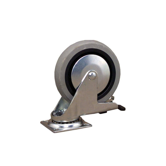 Move It 100mm Grey Rubber Heavy Duty Swivel Brake Castor - Auzzistore