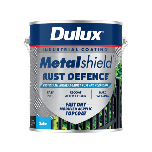 Metalshield Rust Defence - 4L Black Satin Topcoat - Fast-Drying Protection