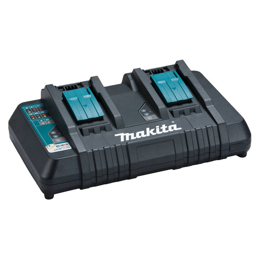 Makita 18V Li-Ion Cordless Battery Dual Port Charger 196936-0 - 320mm x 290mm x 120mm - Fast Charging - LED Display