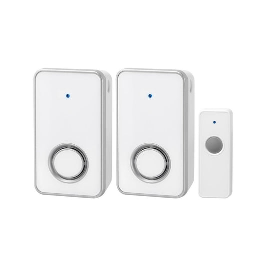 Arlec Wireless Door Chime 2 Pack - 80m Range - White - 38 Tones - Auzzistore