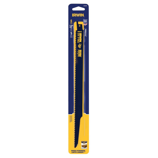 Irwin Bi Metal Wood Cutting Reciprocating Saw Blade 12" 6tpi 5 Pack