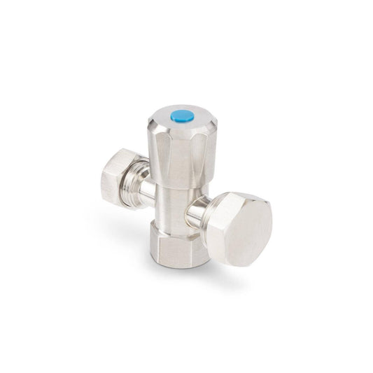 Brasshards 2 Way Under Sink Valve 20mm x 15mm Stainless Steel - Durable Design - Easy Installation - Auzzistore