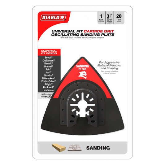 Diablo 90mm 20 Grit Carbide Grit Multi Tool Sanding Plate - Aggressive Removal - Auzzistore