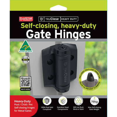 Truclose Heavy Duty Safety Gate Hinges - Adjustable - Black - Durable