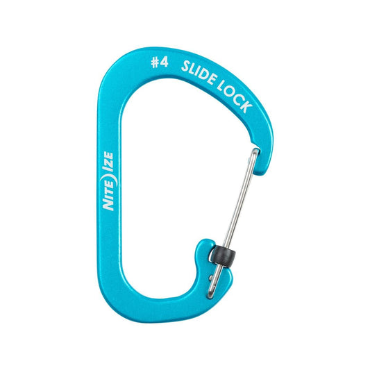 Nite Ize Slidelock Carabiner Aluminium 4 Blue - Lightweight - 75lb Capacity