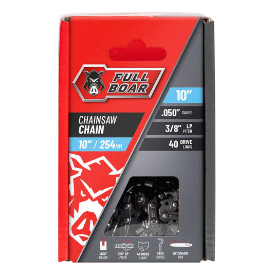 Full Boar 10" Chainsaw Chain - 254mm - Semi Chisel - 40 Drive Links - Auzzistore