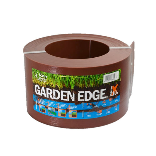 Icon Plastics Garden Edge - 150mm x 10m - Recycled Plastic - Jarrah - Auzzistore