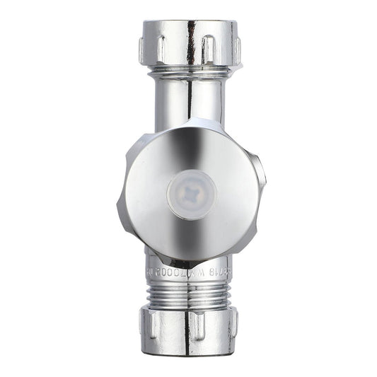 Evekare Chrome Double Mini Cistern Stop Tap 15 x 15mm - Compact Design - Dual Outlet – view 2