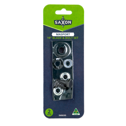 Saxon 19" Mower Blade Bolt Set - 2 Blades & Hardware - Suits Masport - Auzzistore