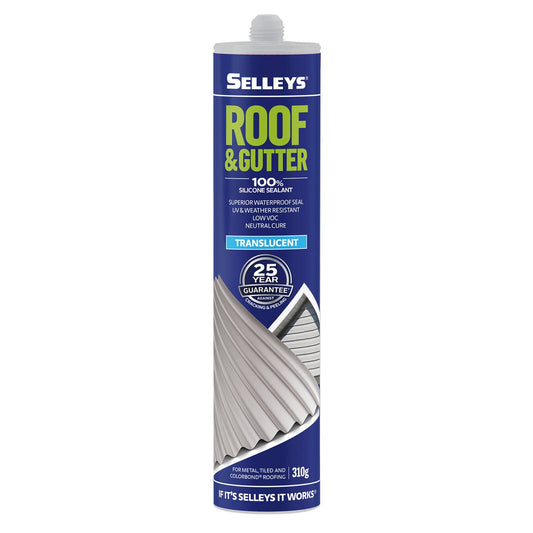 Selleys Roof and Gutter Silicone Sealant - 310g Translucent - Waterproof, UV Resistant - Auzzistore