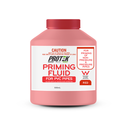 Protek Red Priming Fluid 500ml - PVC Cleaner and Primer - AS/NZS Approved - Auzzistore