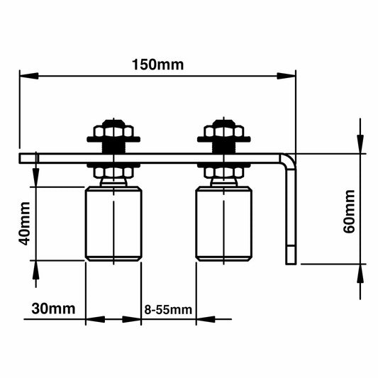 Richmond Dual Roller Gate Guide - Sliding Gate Accessory - 30mm Nylon - Smooth Movement – view 2 - Auzzistore