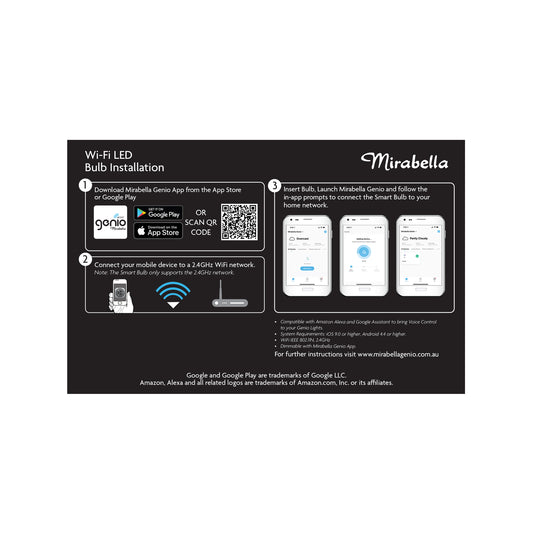 Mirabella Genio B22 800lm RGB Wi-Fi 9W Smart Globe - 2 Pack – view 2