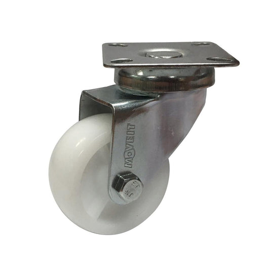 Move It 50mm White Polypropylene Swivel Plate Castor Durable Easy Use - Auzzistore