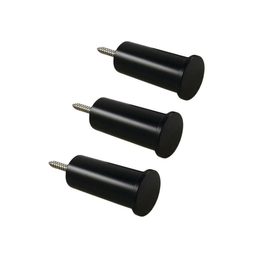 Adoored Black Stud Bino Deco Hook 3 Pack - 22mm x 64mm - Black