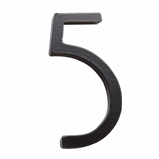 Sandleford 75mm Black Zone House Number 5 - Galvanised Steel - Weather Resistant - Modern Design