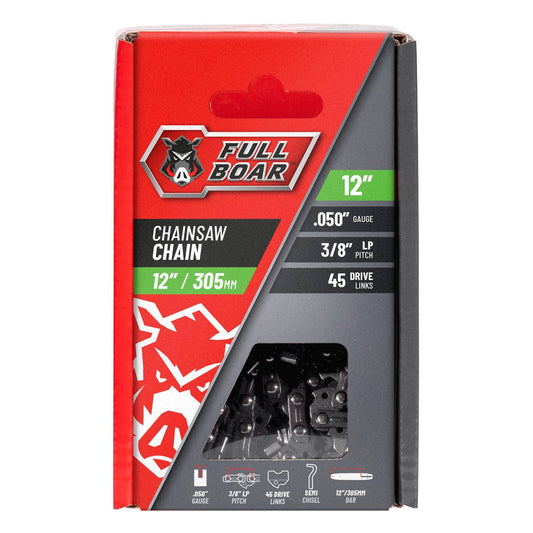 Full Boar Chainsaw Chain - 12" (305mm) - Semi Chisel - 45 Drive Links - Auzzistore
