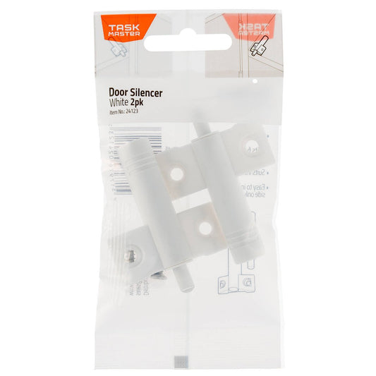 Taskmaster Door Silencer - White - 2 Pack - 65mm x 46mm x 12mm - Reduces Noise - Auzzistore