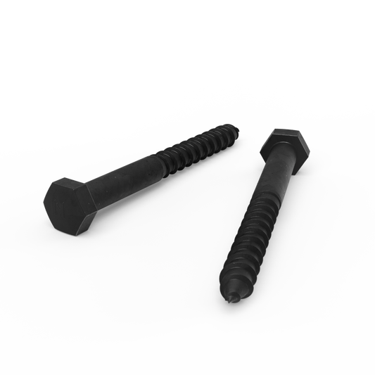 Zenith M10 x 100mm Hot Dipped Galvanised Black Hex Head Coach Screws - 1 Each - Heavy-Duty Fastening - Auzzistore