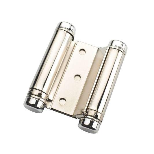 Zenith Double Action Spring Hinge - 75mm x 82.5mm - Nickel Plated - Auto-Close - 2 Pack