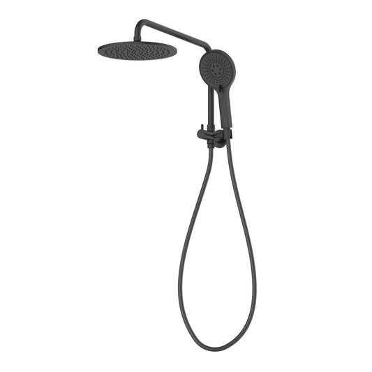 Mondella Resonance Matte Black 5 Function Hand Shower & 1/2 Twin Shower Set 420mm - WELS 3 Star 9L/min - Lead-Free Stainless Steel