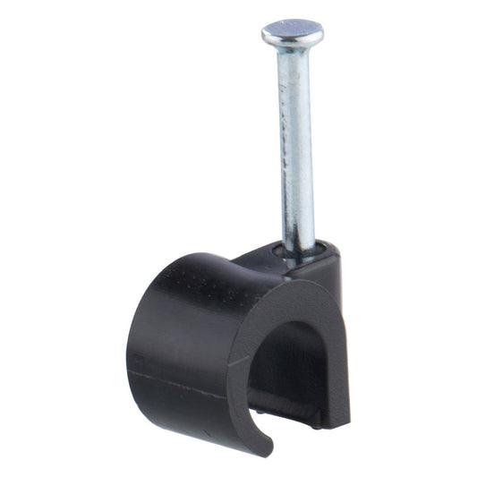 Deta 10mm Black Hook Cable Clips - 20 Pack - Durable Plastic - Secure Cable Management