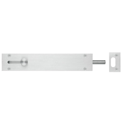 Delf Trade Door Drop Bolt 150mm Zinc Alloy Satin Chrome Easy Install - Auzzistore