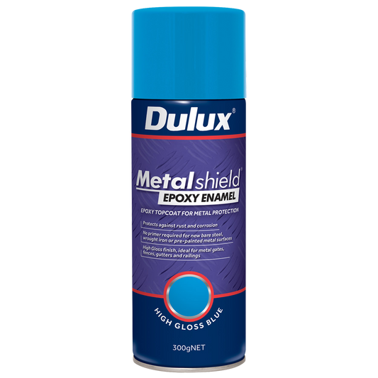 Dulux Metalshield Epoxy Enamel Gloss Spray Paint 300g Blue Durable Finish