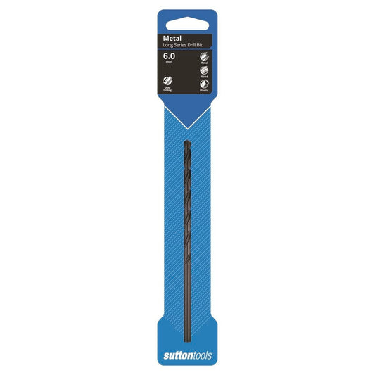 Sutton Tools 6.0mm Long Series Jobber Drill Bit M2 HSS Blue Finish - Auzzistore