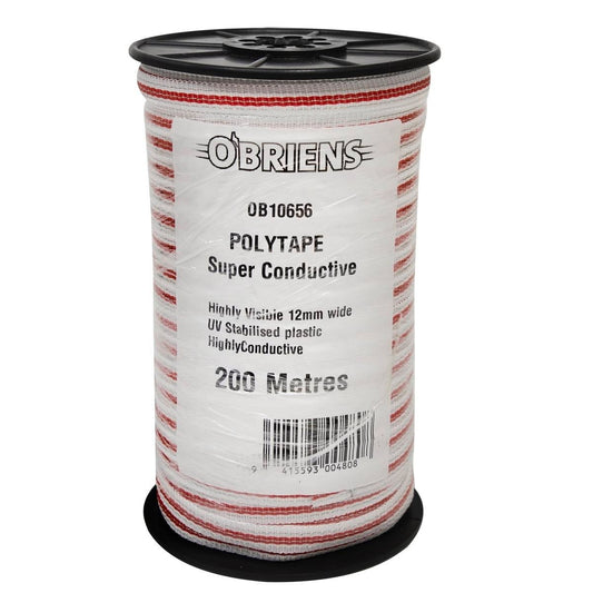 O Briens Electric Fencing Polytape 200m 12mm - Highly Visible - Durable - Auzzistore