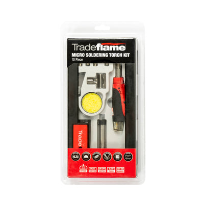 Tradeflame Micro Soldering Torch Kit - 10 Piece - Butane - Precision Control
