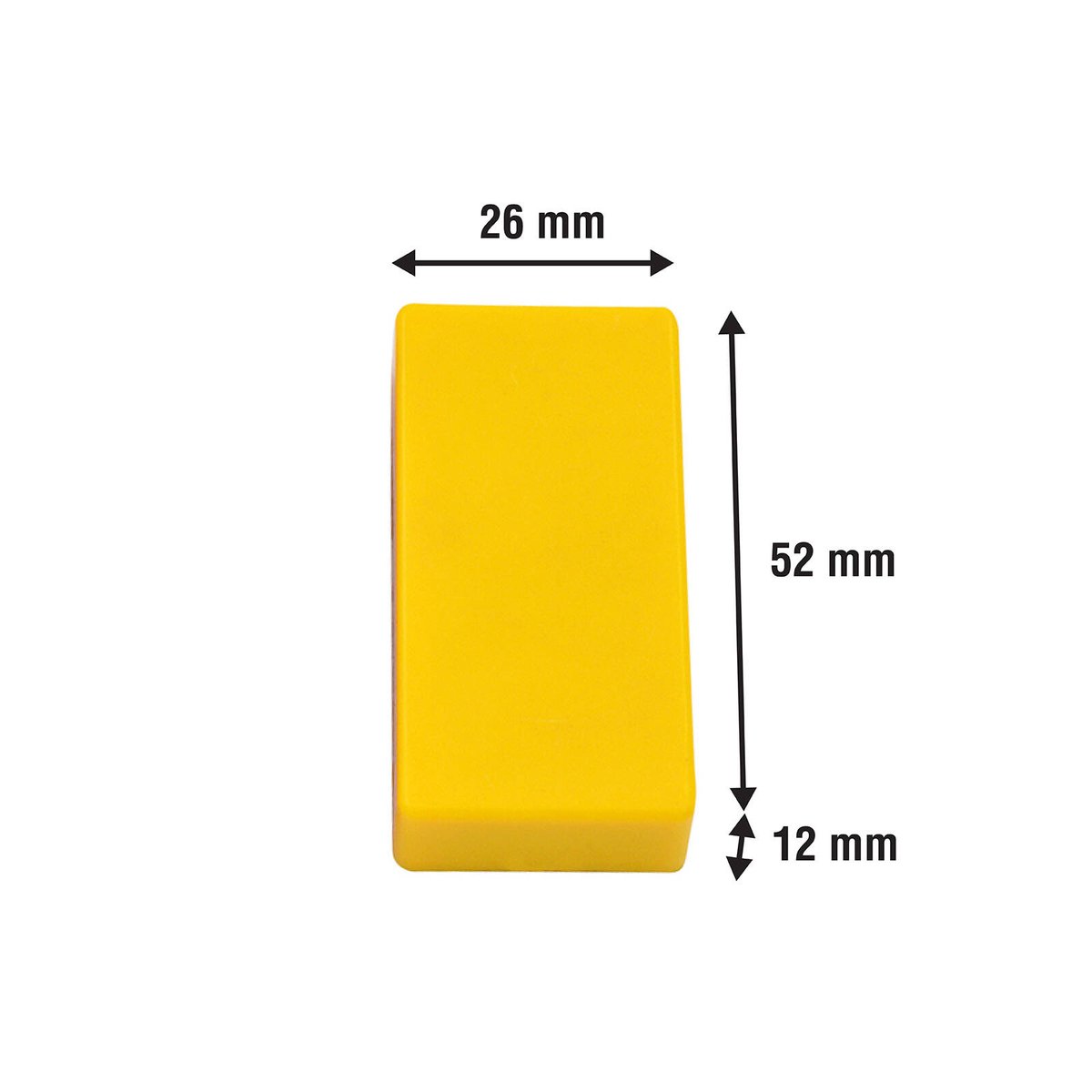Everhang Yellow Red Block Magnet 52 x 12mm PVC Coated 2 Pack